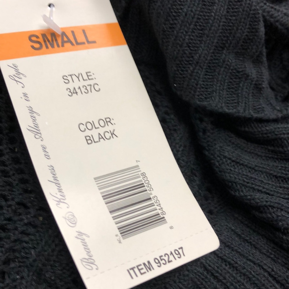 Leo & Nicole Ladies' Open Weave Shrug-Black NWT - Picture 2 of 6